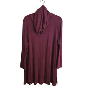Lisa Rinna Burgundy Cowl Neck Tunic Sweater Size 1XP